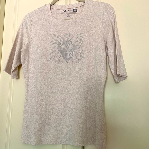 Anne Klein Tops - ANNE KLEIN BEIGE T-SHIRT/ TOP Sz XL